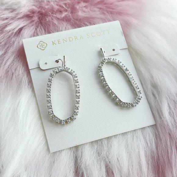 Kendra Scott Jewelry - Kendra Scott Elle frame Crystal Silver Earrings